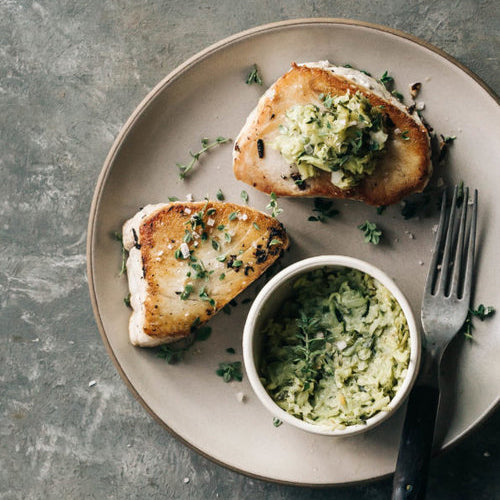 Albacore Tuna Medallions with Zucchini Butter
