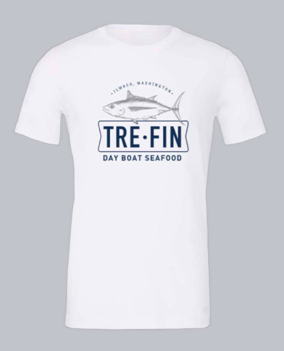 Day Boat Seafood Logo Short-Sleeve Tee in navy, charcoal grey or white