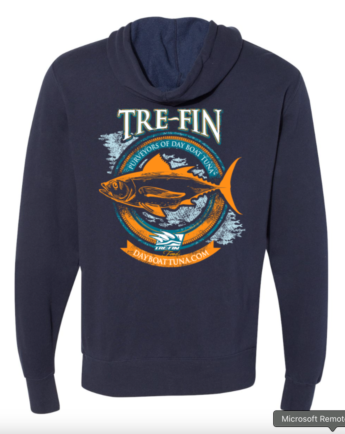 Heritage Logo Hooded Pullover Sweatshirt in Navy