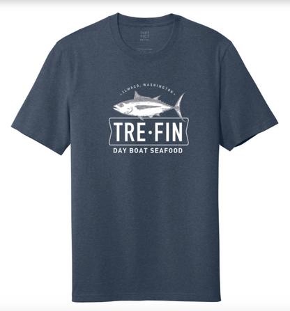 Day Boat Seafood Logo Short-Sleeve Tee in navy, charcoal grey or white