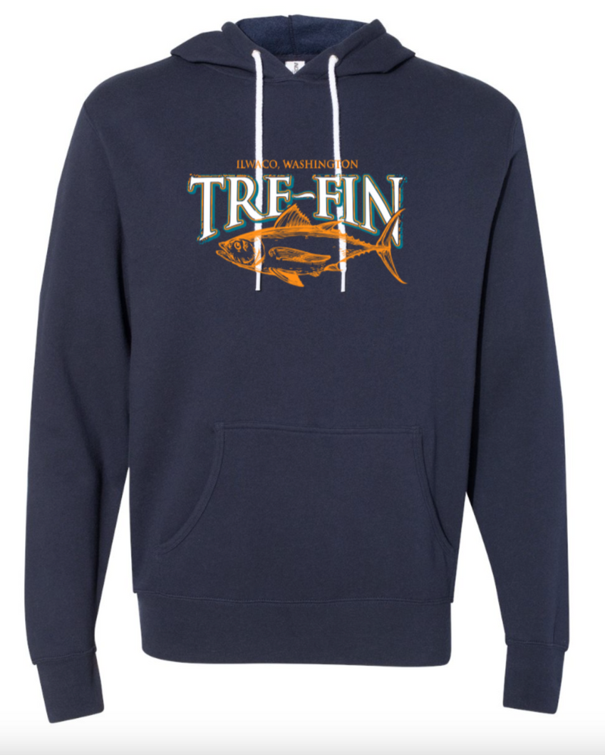 Heritage Logo Hooded Pullover Sweatshirt in Navy